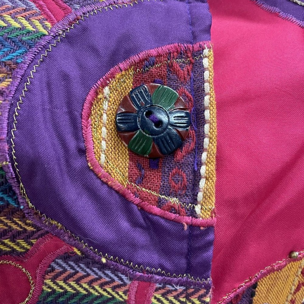 Sharon Anthony Funky Boho Quilted Patchwork Jacket - image 3